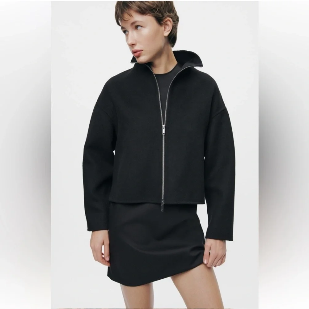 Zara | Jackets & Coats | Zara Double Faced Wool Blend Jacket Zw